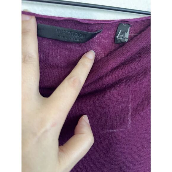 Nordstrom Signature cashmere sweater in purple XS - Picture 2 of 8